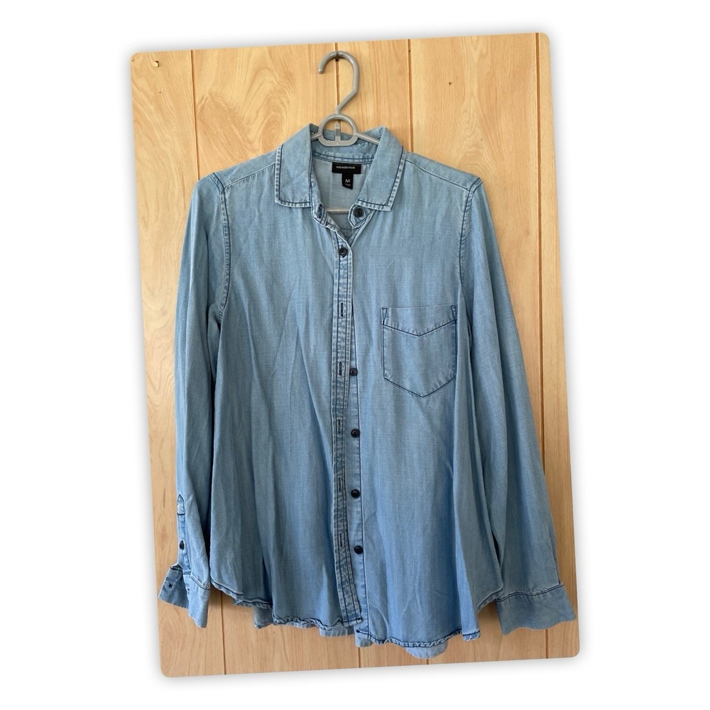 Who What Wear Flare Denim Top, Size: M